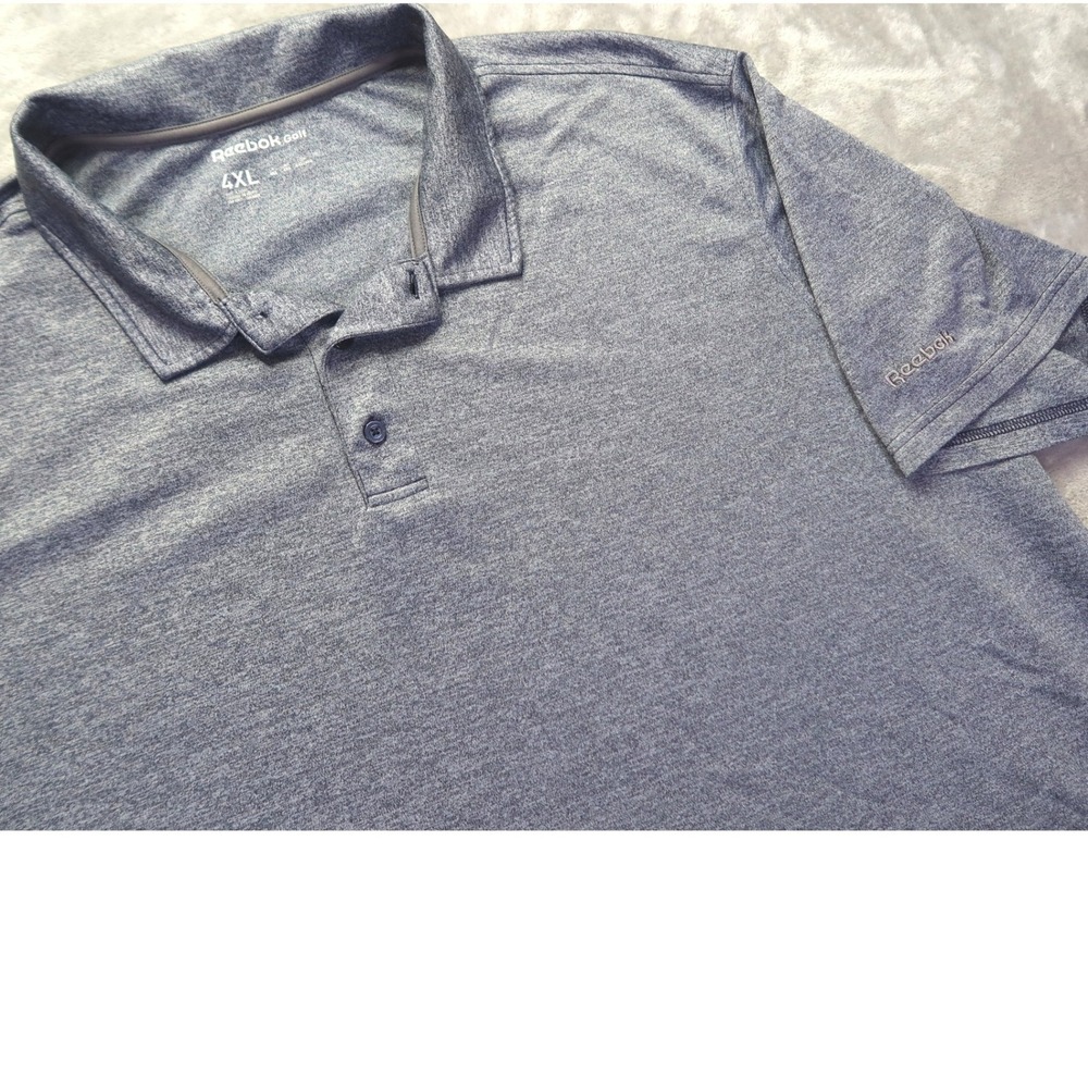 Reebok Golf Mens 4XL Heathered Gray Short‎ Sleeve Polo Shirt Performance